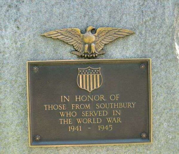 SOUTHBURY WORLD WAR II MEMORIAL PLAQUE