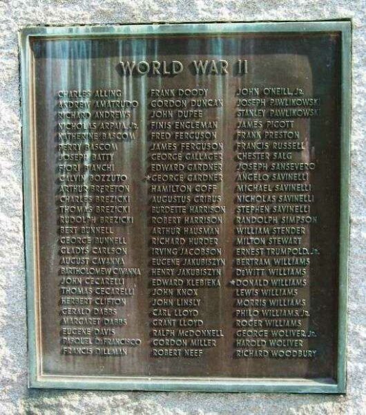 NORTHFORD VETERANS MEMORIAL BACK PLAQUE