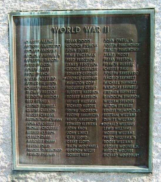 NORTHFORD VETERANS MEMORIAL BACK PLAQUE
