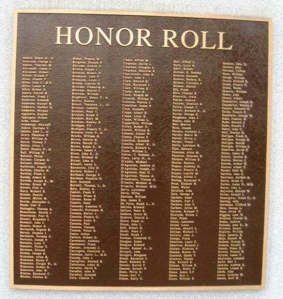 NORTH HAVEN WORLD WAR II MEMORIAL PLAQUE D