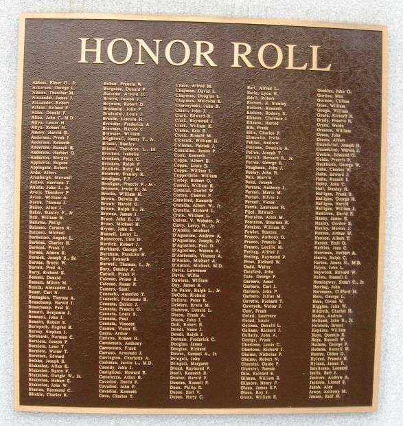 NORTH HAVEN WORLD WAR II MEMORIAL PLAQUE D