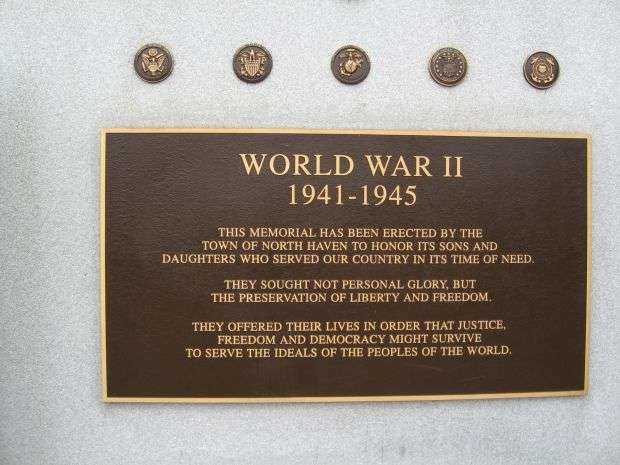 NORTH HAVEN WORLD WAR II MEMORIAL PLAQUE A