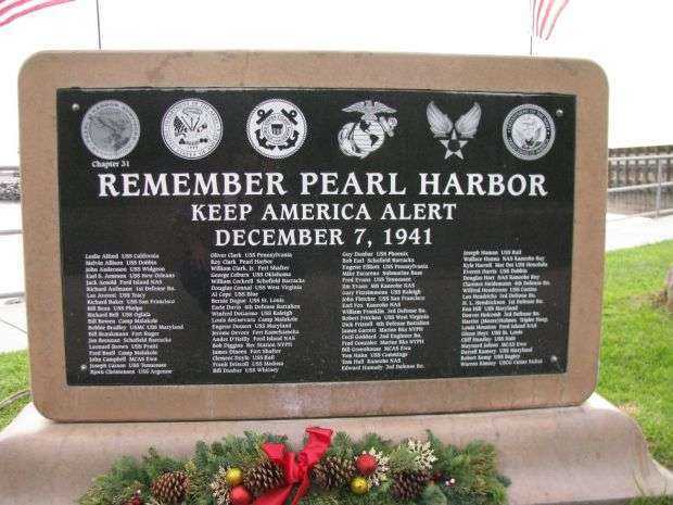 SAN DIEGO COUNTY REMEMBER PEARL HARBOR WAR MEMORIAL