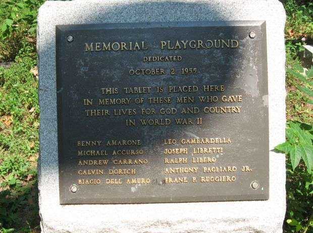 WOOSTER MEMORIAL PLAYGROUND PLAQUE