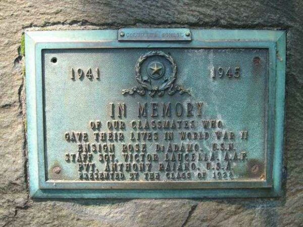 IN MEMORY OF OUR COLUMBIA SCHOOL WAR MEMORIAL PLAQUE