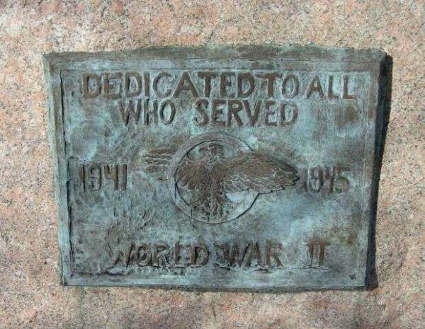 MILFORD WORLD WAR II MEMORIAL PLAQUE