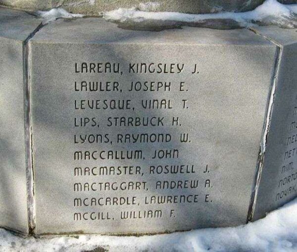 MILFORD WAR MEMORIAL FLAGPOLE PANEL F