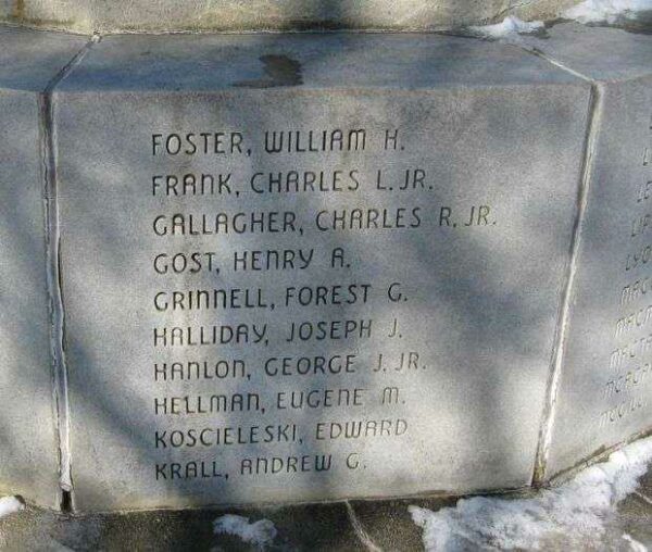 MILFORD WAR MEMORIAL FLAGPOLE PANEL E