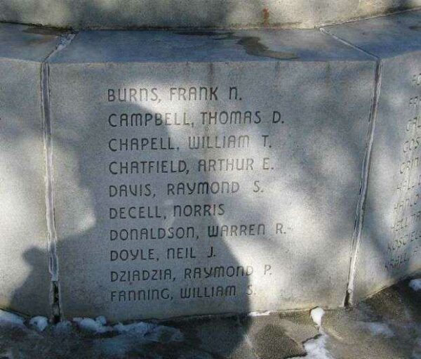 MILFORD WAR MEMORIAL FLAGPOLE PANEL D