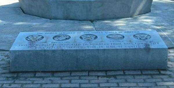 MILFORD WAR MEMORIAL FLAGPOLE DEDICATION STONE