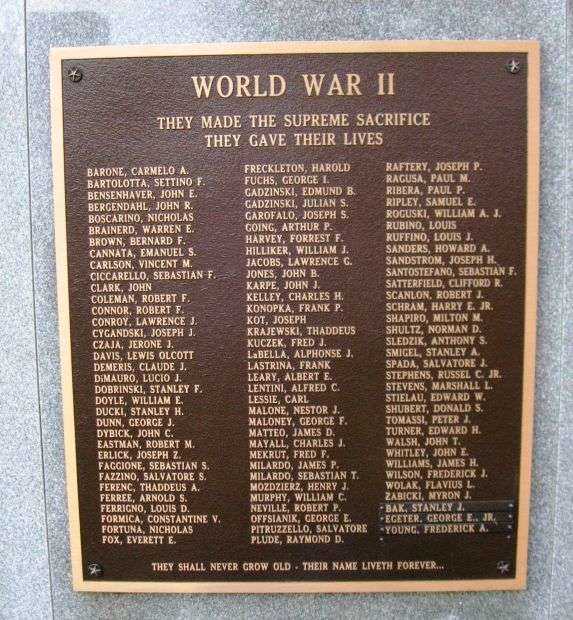 MIDDLETOWN WORLD WAR II MEMORIAL PLAQUE
