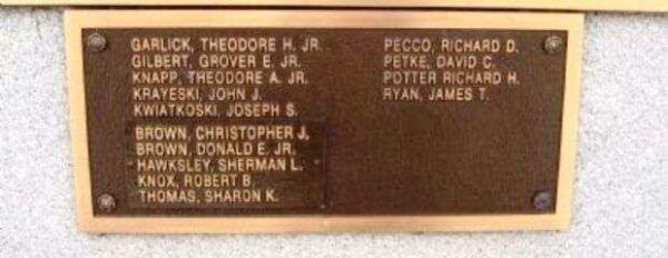 THOMASTON VETERANS MEMORIAL PLAQUE F
