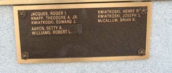 THOMASTON VETERANS MEMORIAL PLAQUE C