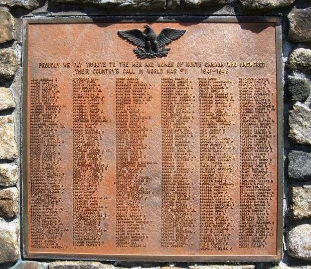 NORTH CANAAN WAR MEMORIAL PLAQUE B
