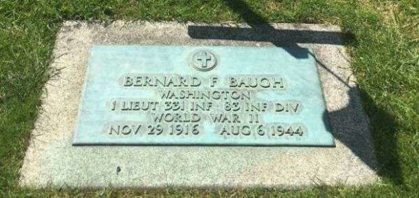 BERNARD F BAUCH MEMORIAL CEMETERY STONE