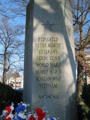 DERBY VETERANS MEMORIAL DEDICATION STONE