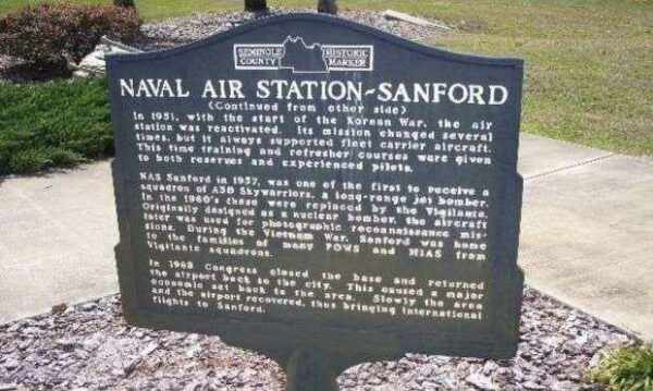 NAVAL AIR STATION SANFORD MEMORIAL MARKER BACK