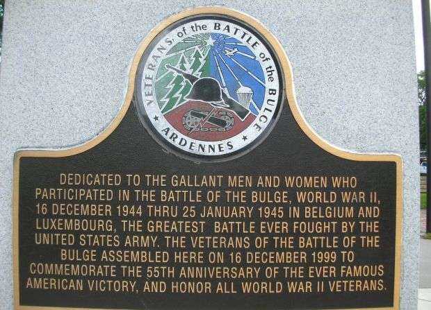 VETERANS OF THE BATTLE OF THE BULGE MEMORIAL PLAQUE