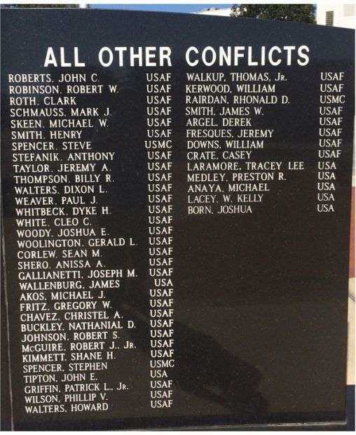 OKALOOSA COUNTY VETERANS MEMORIAL PANEL D