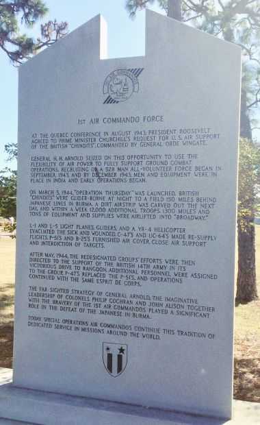 1ST AIR COMMANDO FORCE MEMORIAL PANEL A