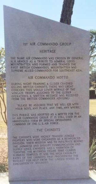 1ST AIR COMMANDO FORCE MEMORIAL PANEL B