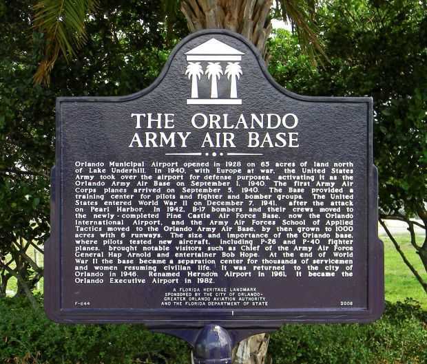 THE ORLANDO ARMY AIR BASE MEMORIAL MARKER