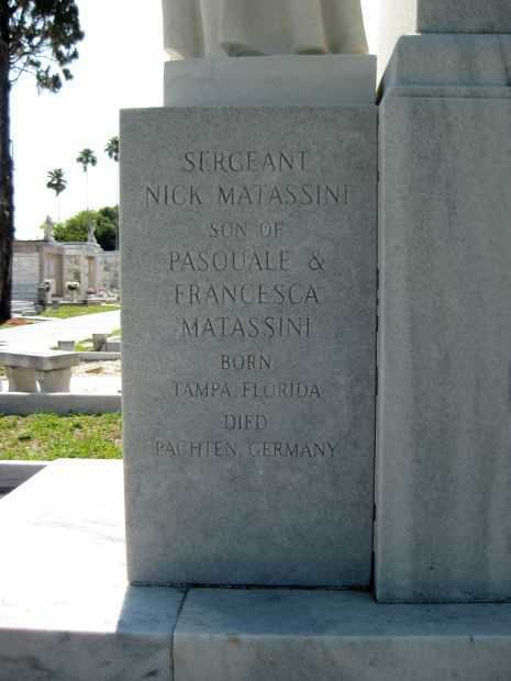 SGT. NICK MATASSINI WAR MEMORIAL NARRATIVE STONE B