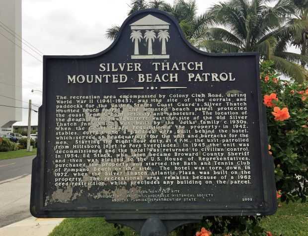 SILVER THATCH MOUNTED BEACH PATROL MEMORIAL MARKER