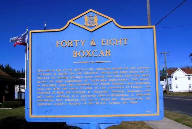 FORTY & EIGHT BOXCAR WAR MEMORIAL MARKER