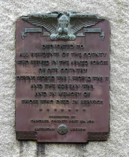AMERICAN LEGION ARMED FORCES WAR MEMORIAL PLAQUE