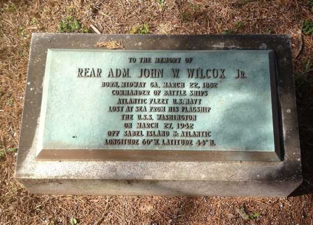 REAR ADMIRAL JOHN W. WILCOX MEMORIAL CEMETERY STONE