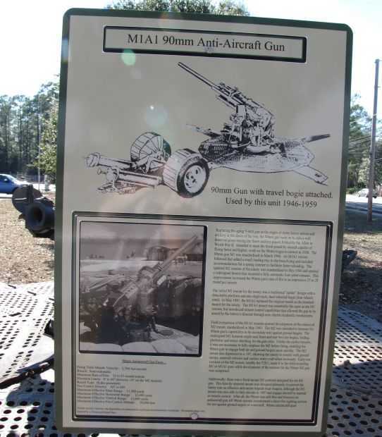 M1A1 90MM ANTI-AIRCRAFT GUN WAR MEMORIAL PLAQUE
