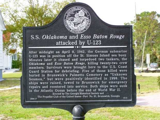 S.S. OKLAHOMA AND ESSO BATON ROUGE MEMORIAL MARKER