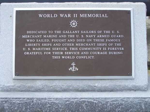 U.S. MARITIME SERVICE WORLD WAR II LIBERTY SHIP MEMORIAL PLAQUE