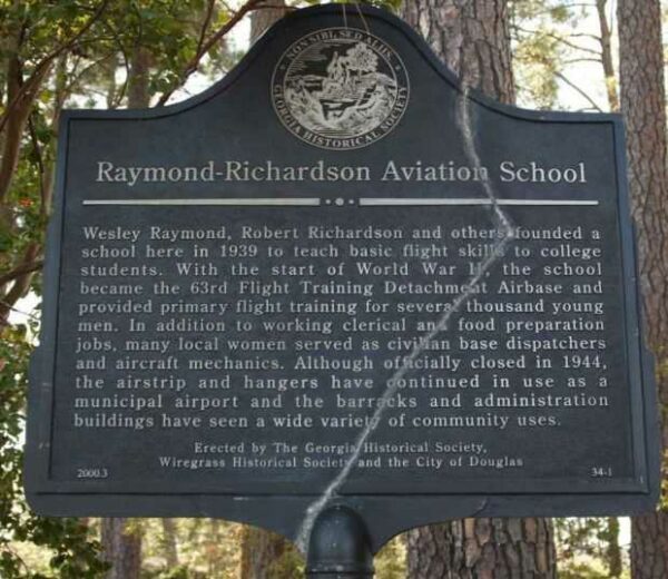 RAYMOND-RICHARDSON AVIATION SCHOOL MEMORIAL MARKER