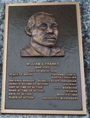 SEAMAN WILLIAM J. FRANKS MEDAL OF HONOR WAR MEMORIAL PLAQUE