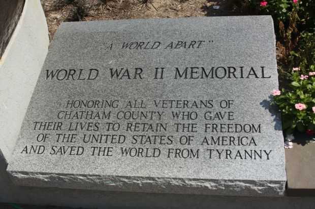 “A WORLD APART” WORLD WAR II MEMORIAL DEDICATION STONE