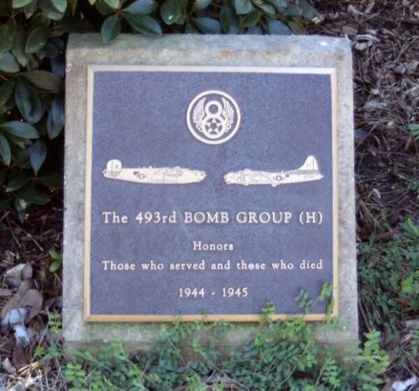 THE 493RD BOMB GROUP WAR MEMORIAL PLAQUE