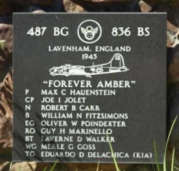 FOREVER AMBER” WAR MEMORIAL PLAQUE
