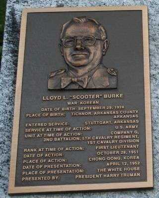1LT. LLOYD L. “SCOTTER” BURKE MEDAL OF HONOR WAR MEMORIAL PLAQUE