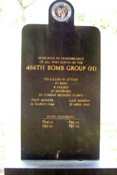 466TH BOMB GROUP WAR MEMORIAL BACK