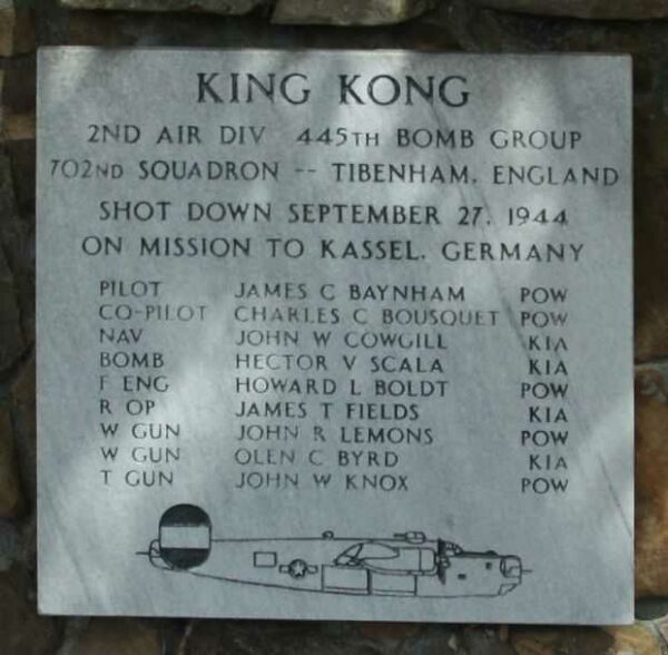 KING KONG WAR MEMORIAL PLAQUE