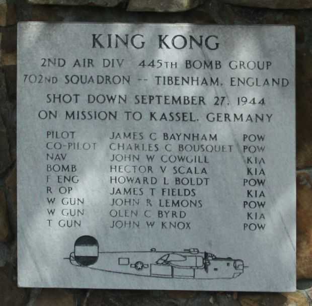 KING KONG WAR MEMORIAL PLAQUE