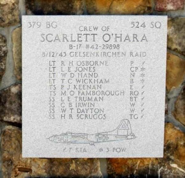 SCARLETT O’HARA WAR MEMORIAL PLAQUE