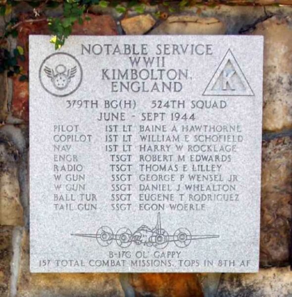 NOTABLE SERVICE WW II WAR MEMORIAL PLAQUE