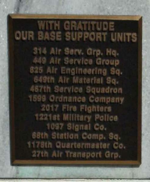 364TH FIGHTER GROUP WAR MEMORIAL PLAQUE B