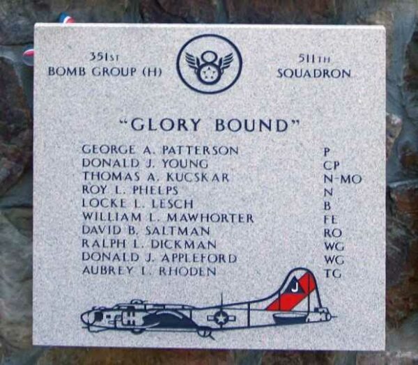 “GLORY BOUND” WAR MEMORIAL PLAQUE