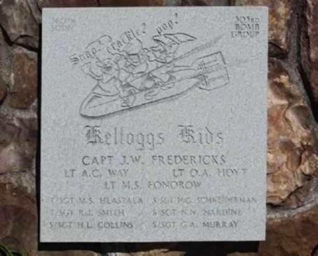 KELLOGGS KIDS WAR MEMORIAL PLAQUE