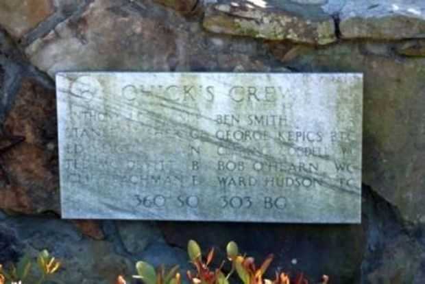 CHICK’S CREW WAR MEMORIAL PLAQUE