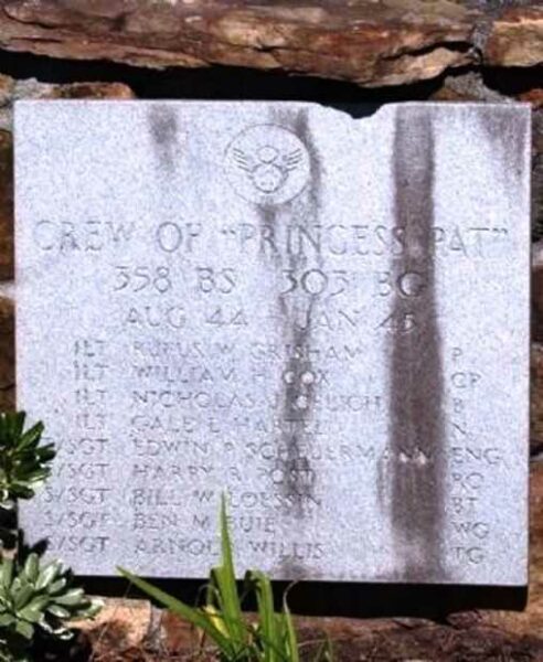 CREW OF “PRINCESS PAT” WAR MEMORIAL PLAQUE